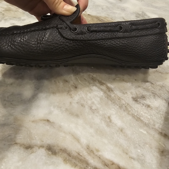 Italian!! The Original Car Shoe Made in Italy Black pebble leather Mens 9.5 - Picture 11 of 16